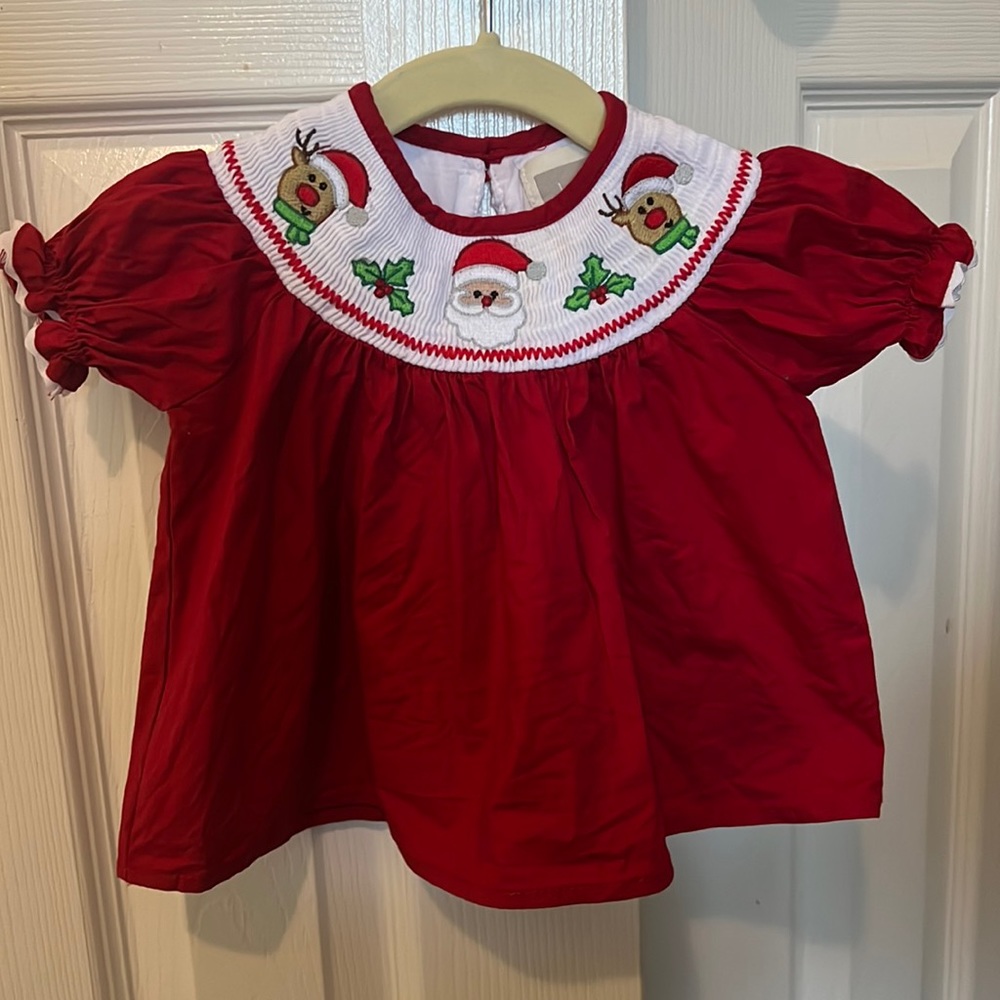 Smocked Christmas Dress (3-6mo)